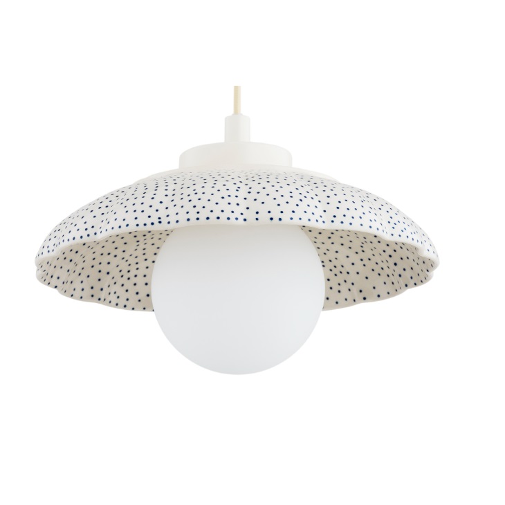 Kremowa lampa wisząca Boll - klasyczna ceramika