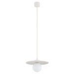 Kremowa lampa wisząca kula Boll - ceramika Bolesławiec