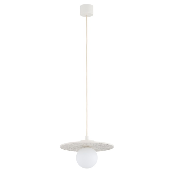 Kremowa lampa wisząca kula Boll - ceramika Bolesławiec