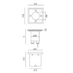 Kwadratowa lampa najazdowa Pabla IP67 GU10 - srebrna - 1