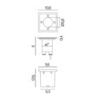 Lampa do kostki brukowej Leda LED IP67 - wymiary
