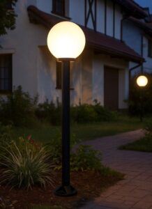 Lampa na podjazd w ogrodzie Kula 120 - czarna IP43
