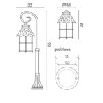 Lampa stojąca do ogrodu Toledo 85 - wymiary