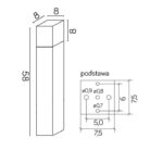 Lampa stojąca ogrodowa Cube 60 IP44 - wymiary