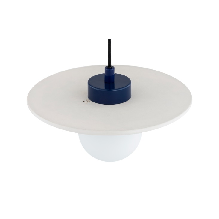 Lampa wisząca Boll - dysk ze szklaną kulą