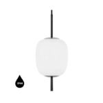 Lampa wisząca czarna Epli Mini - szklany klosz