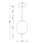 Lampa wisząca łazienkowa Epli Mini - wymiary