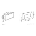 Lampa zewnętrzna do zabudowy w murze Inox Mur LED IP65 - wymiary