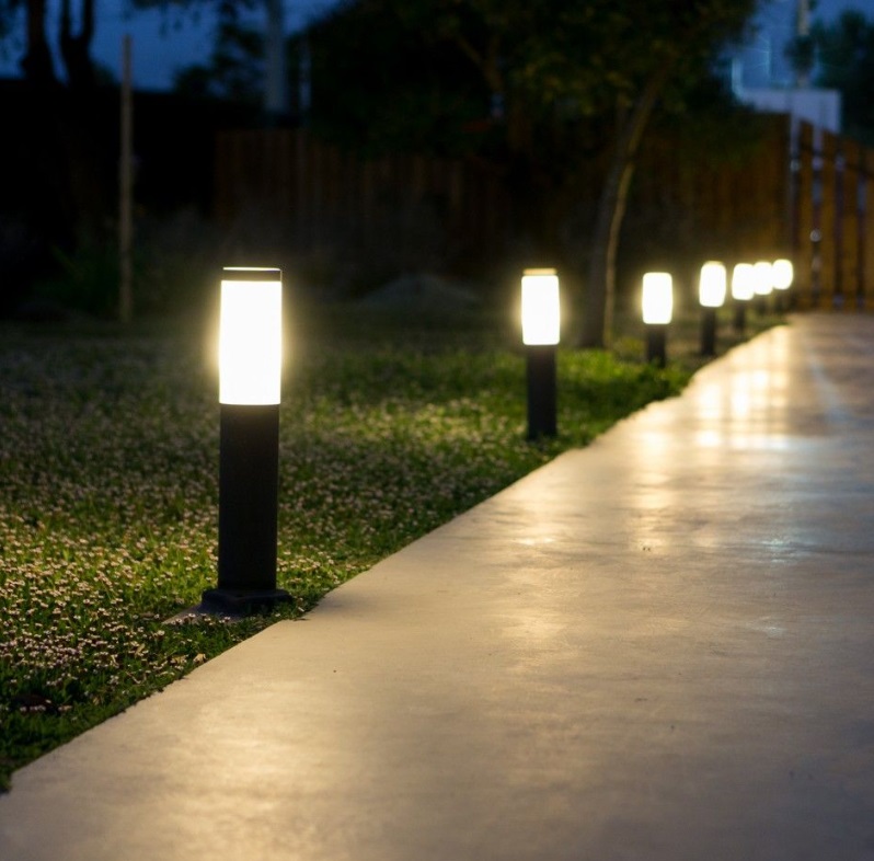 Minimalistyczna lampa stojąca zewnętrzna Inox ST45 IP54 - czarna