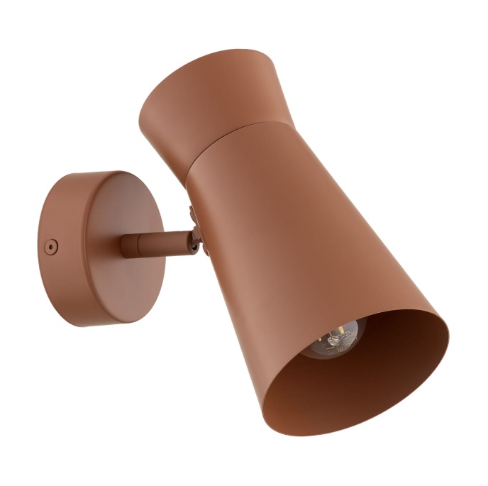 Nowoczesny kinkiet Lord terakota - do czytania w sypialni