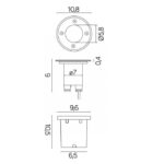 Oprawa najazdowa dogruntowa Leda LED IP67 - wymiary