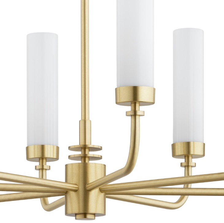 Piękny żyrandol do salonu Preston 8 - złoty