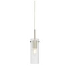 Ryflowana lampa wisząca tuba Tibia - srebrna