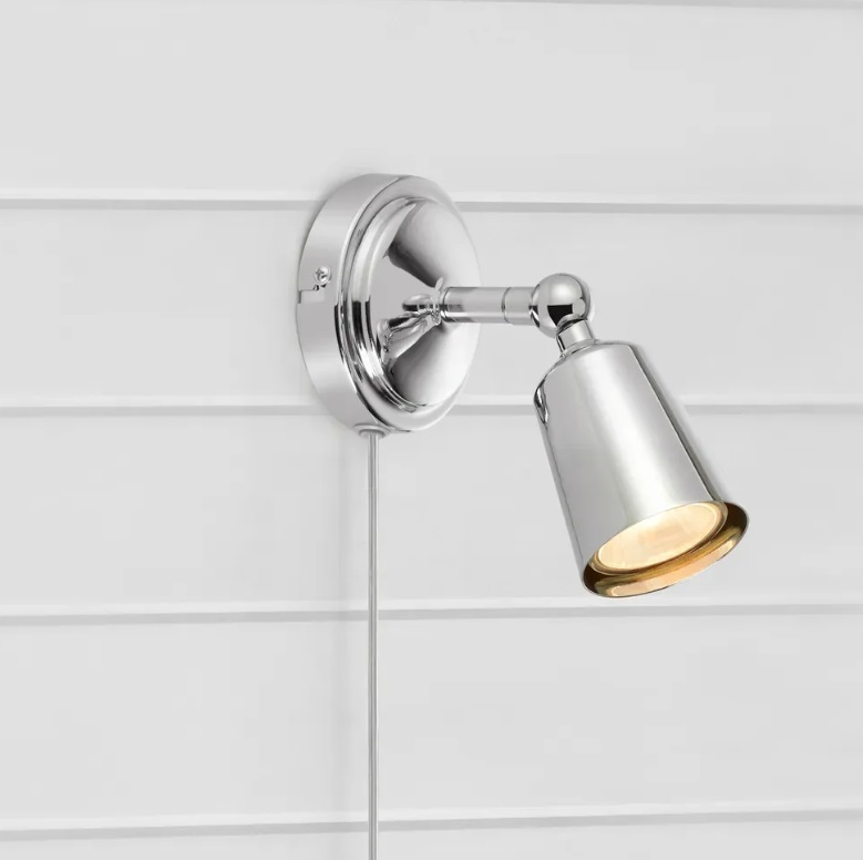 Srebrny kinkiecik do sypialni Tiny - klasyczny