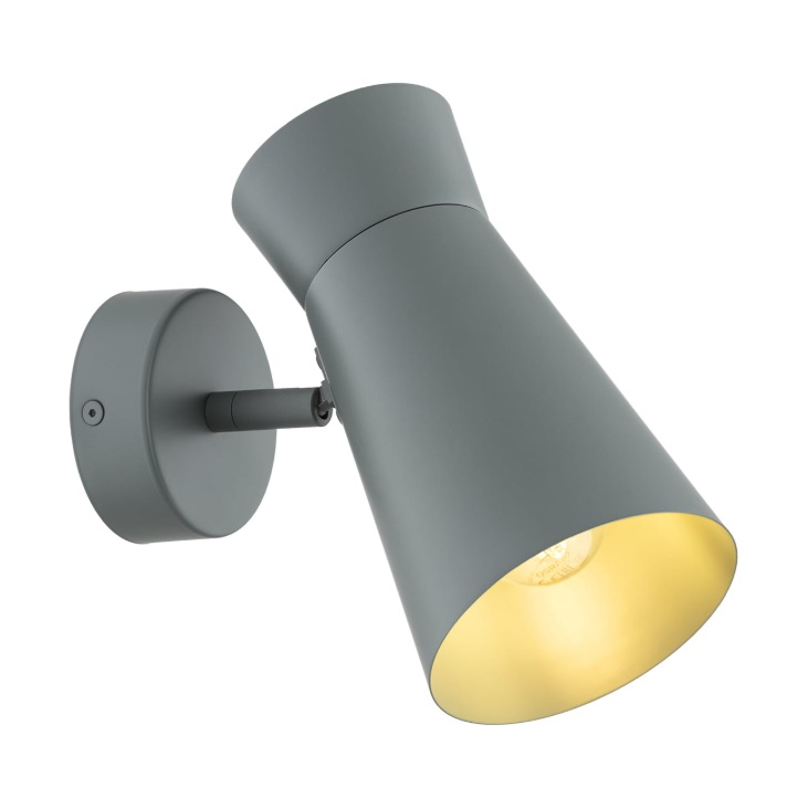 Szałwiowy kinkiet do sypialni Lord - ruchomy klosz