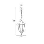 Zewnętrzna lampa wisząca Retro Classic IP43 - wymiary i szkic