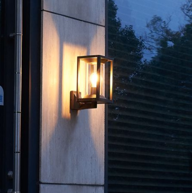 Zewnętrzny lampion ścienny Porto II IP65 - czarny