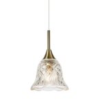 Złota klasyczna lampa wisząca Luna - kryształowy klosz