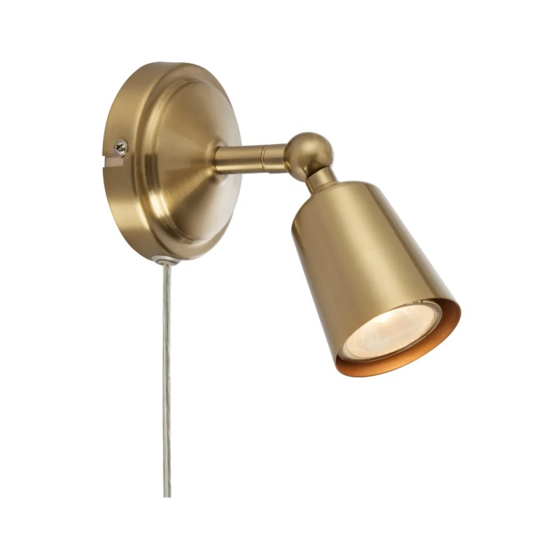 Złoty kinkiecik w stylu modern classic Tiny - regulowany