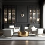 Złoty kinkiet do salonu Bell LED CCT