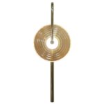 Złoty kinkiet do sypialni Plato LED - bursztynowe szkło