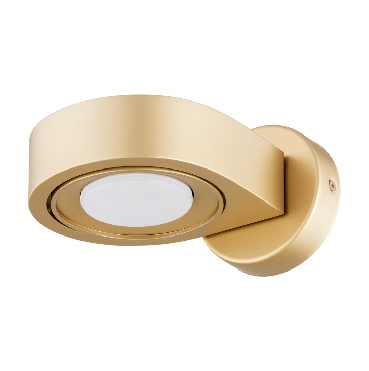 Złoty płaski kinkiet Lotus - obracany