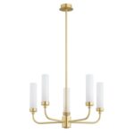 Złoty żyrandol z mosiądzu Preston 5 - elegancja modern classic