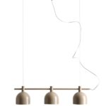 bezowa lampa wiszaca nad stol - 3 klosze - beryl aldex