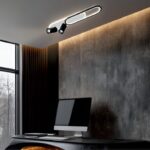 Czarna lampa ze spotami Parma 2+2 LED CCT - podświetlana