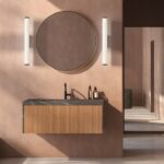 Czarny kinkiet do lustra w łazience Vena 45 LED CCT - IP44