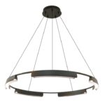 Czarny ledowy żyrandol ring Tura 80 CCT - 45W