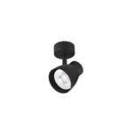 Czarny minimalistyczny reflektorek na sufit i ścianę Dravo - ruchomy