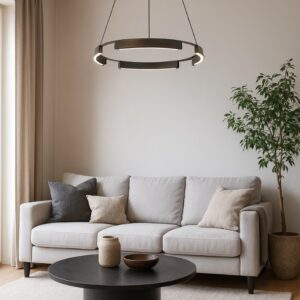 Czarny żyrandol nad stół w salonie LED Tura 60 CCT - 36W