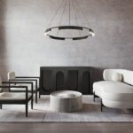 Czarny żyrandol ring do salonu Tura 80 CCT