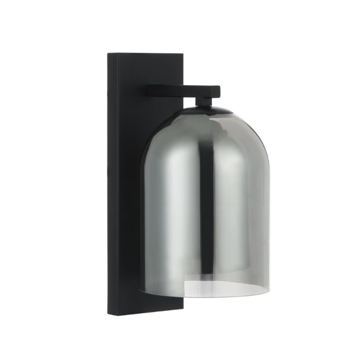 Dymiony kinkiet Elaris - szary efektowny klosz