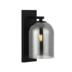 Dymiony kinkiet Elaris - szary szklany klosz