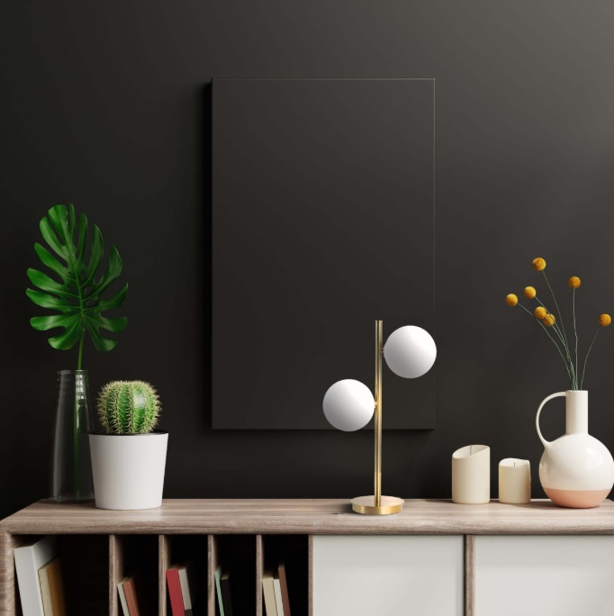 Elegancka lampka stołowa Dorado - 2 białe kule