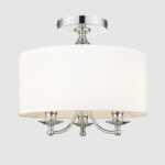 Elegancka srebrna lampa sufitowa Abu Dhabi - biały abażur