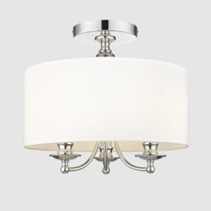 Elegancka srebrna lampa sufitowa Abu Dhabi 40 - biały abażur