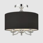 Elegancki plafon z abażurem Abu Dhabi - srebrno-czarny