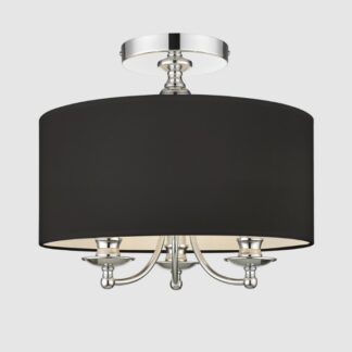 Elegancki plafon z abażurem Abu Dhabi - srebrno-czarny