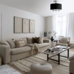 Elegancki plafon z abażurem do salonu Abu Dhabi - srebrno-czarny