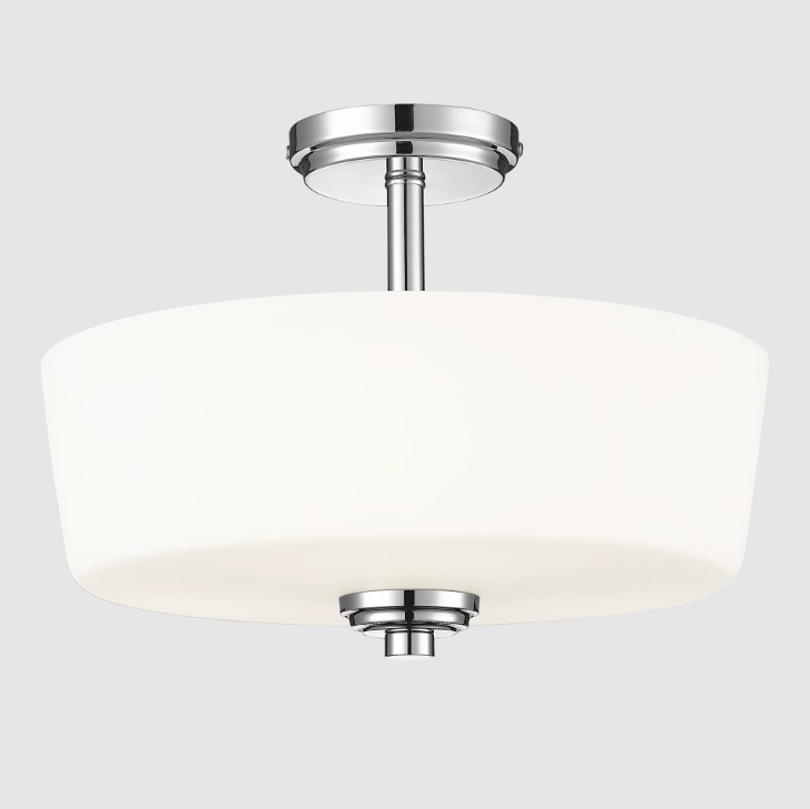 Elegancki srebrny plafon Aspen - szkło i połysk