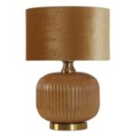 Klasyczna lampa stołowa Tamiza 48 - złoty abażur