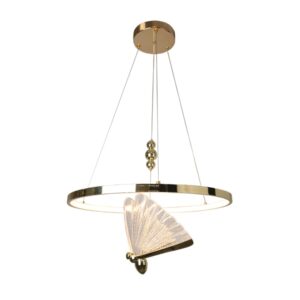 Lampa wisząca sufitowa art deco Marissa Ring 50 LED CCT - złota