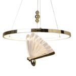 Lampa wisząca sufitowa art deco Marissa Ring - złoty motyl