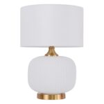 Lampka stołowa na komodę Tamiza 48 - biały abażur