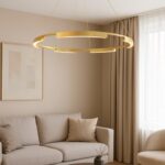 Okrągły złoty żyrandol do salonu Tura 80 CCT