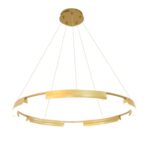 Okrągły złoty żyrandol do salonu Tura 80 CCT - 45W