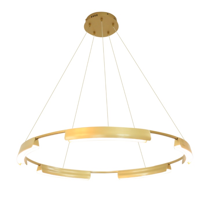 Okrągły złoty żyrandol do salonu Tura 80 CCT - 45W